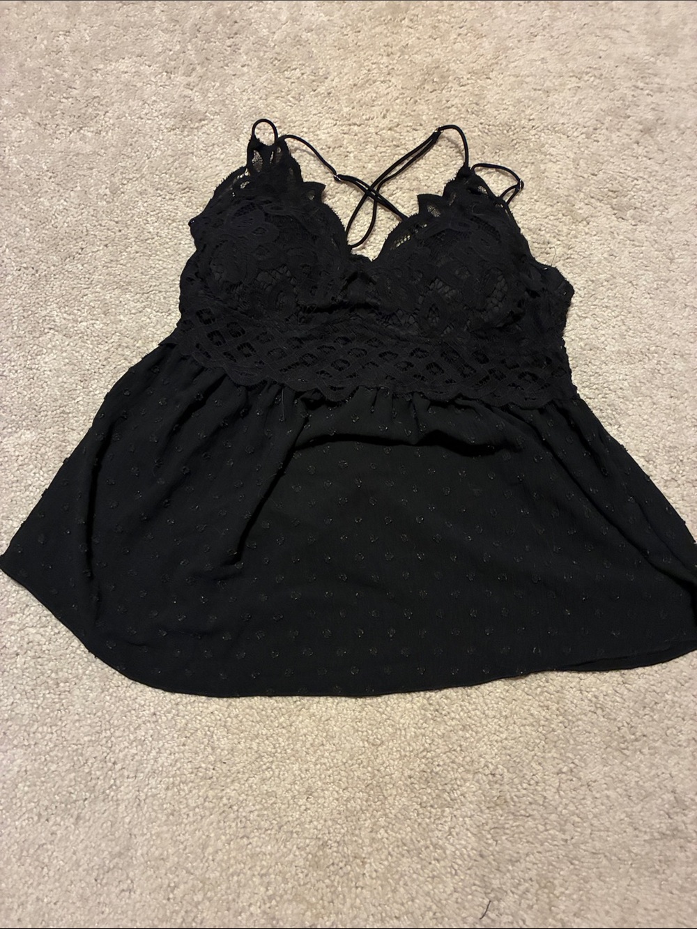 Rue21 Black Lace Trim Tank Top